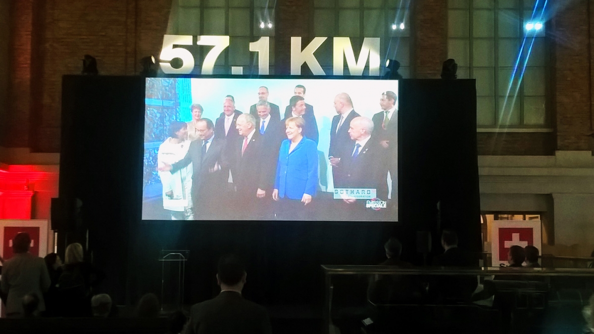 Auch in Brüssel wurde die Gotthard-Eröffnung gefeiert.
