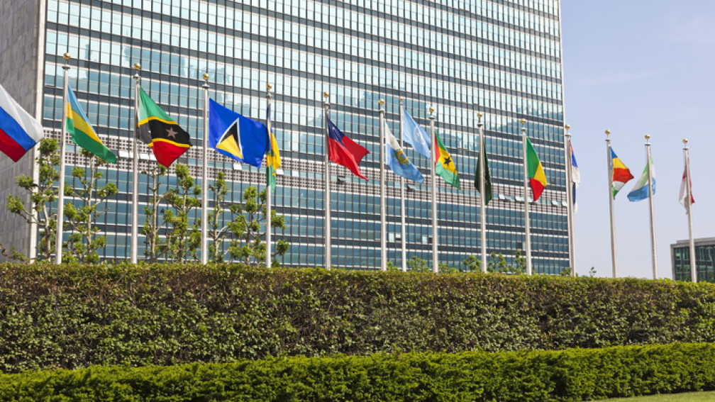Drapeaux devant le siège de l'OMC