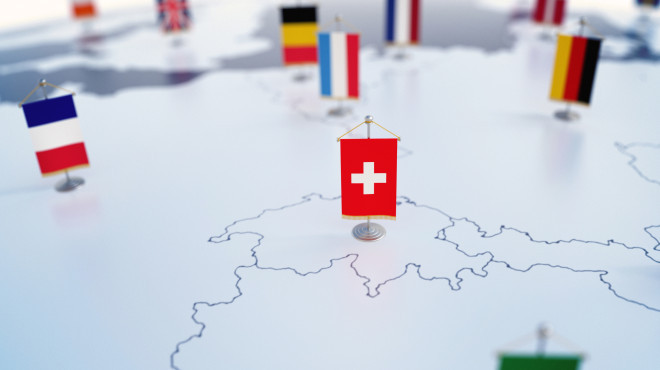 Suisse au milieu Europe