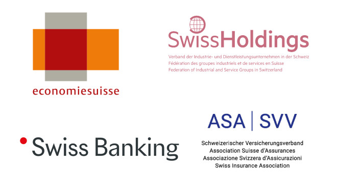 Logos economiesuisse, Swissholdings, Swissbanking, SVV