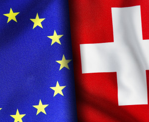 EU und Schweiz Flagge