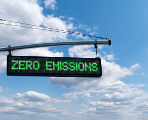 Schild mit der Aufschrift "Zero Emissions"