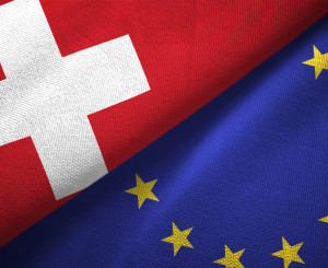 Schweiz EU Flaggen