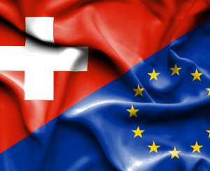 Schweiz EU Flaggen