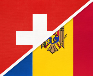 Schweiz-Moldova Flagge