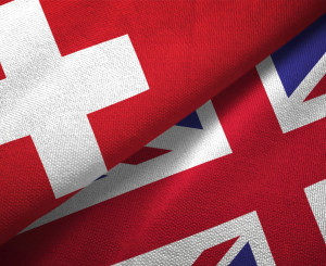 Flaggen der Schweiz und der UK